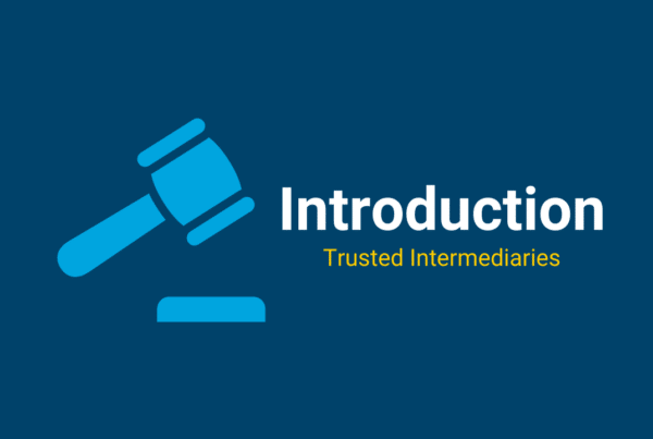 Icon of judge's gavel next to the text “Introduction: Trusted Intermediaries”