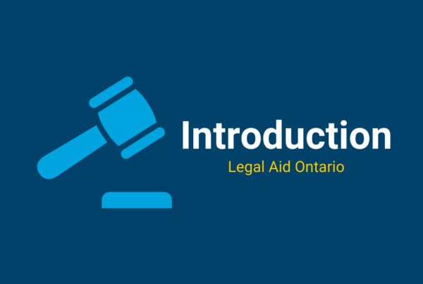 Icon of judge's gavel next to the text “Introduction: Legal Aid Ontario”